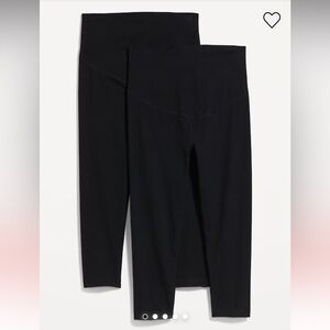 2 pack Black Full Panel Maternity Cropped Leggings